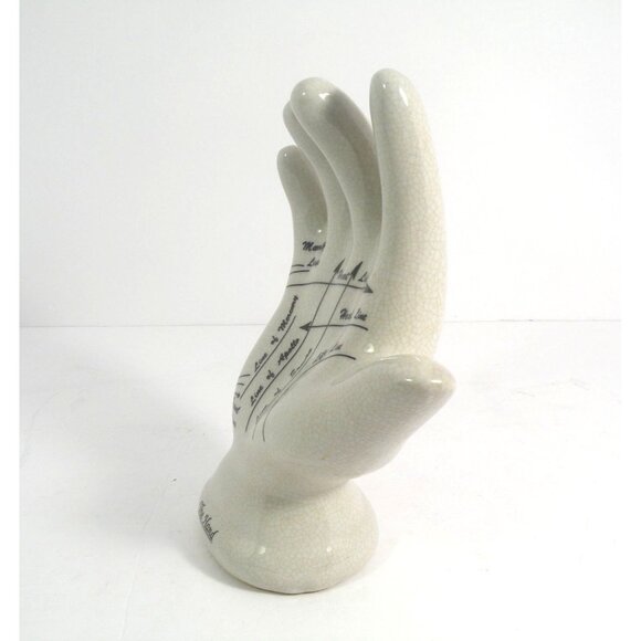 Ceramic Palmistry Hand With Labeled Lines For Fortune Telling or Funky Cool Déco - Picture 3 of 11